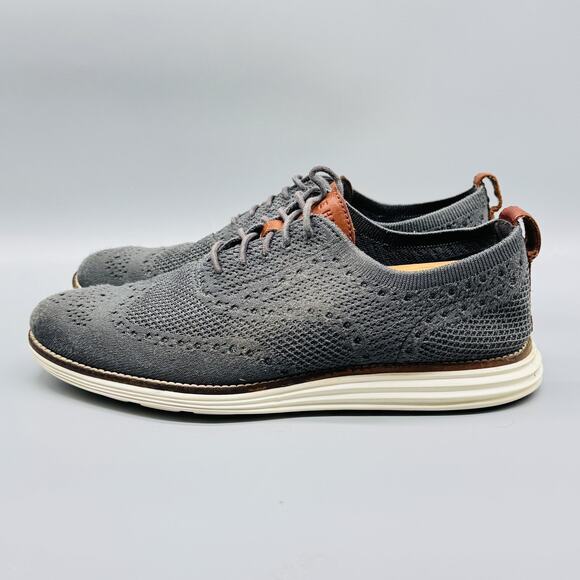 Cole Haan Shoes Mens 8.5 Gray Knit Sneakers ØriginalGrand Stitchlite Wingtip - Picture 4 of 10